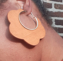 Load image into Gallery viewer, Large Wooden Hoop Earrings Kargo Fresh