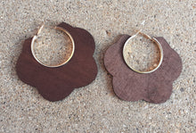Load image into Gallery viewer, Large Wooden Hoop Earrings Kargo Fresh
