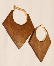 Load image into Gallery viewer, Large Wooden Hoop Earrings Kargo Fresh