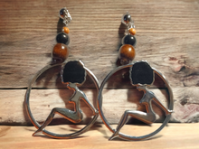 Load image into Gallery viewer, Large afrocentric hoop clip on earrings Kargo Fresh