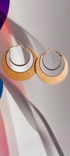 Load image into Gallery viewer, Large and Chunky Wood and metal Hoop Earrings Kargo Fresh