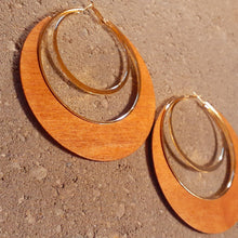Load image into Gallery viewer, Large and Chunky Wooden Hoop Earrings Kargo Fresh