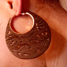 Load image into Gallery viewer, Large and Chunky Wooden Hoop Earrings Kargo Fresh