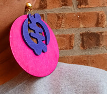 Load image into Gallery viewer, Large handmade adinkra hoop clip on earrings Kargo Fresh