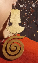 Load image into Gallery viewer, Large handmade wooden afrocentric tclip on earrings Kargo Fresh
