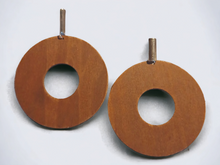 Load image into Gallery viewer, Large handmade wooden hoop earrings Kargo Fresh