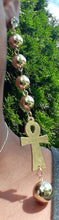 Load image into Gallery viewer, Large handpainted handmade gold Ankh Earrings Kargo Fresh