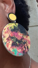 Load image into Gallery viewer, Large handpainted wooden Hoop Earrings Kargo Fresh