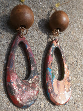 Load image into Gallery viewer, Large handpainted wooden Hoop Earrings Kargo Fresh