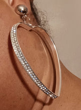 Load image into Gallery viewer, Large rhinestone clip on hoop earrings Kargo Fresh