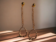 Load image into Gallery viewer, Light Bamboo and chain clip on earrings Kargo Fresh