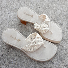 Load image into Gallery viewer, Macrame and Wood Boho Sandals 8 Kargo Fresh