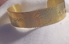 Load image into Gallery viewer, Mens Antique African Adinkra Symbol Brass Bracelet Kargo Fresh