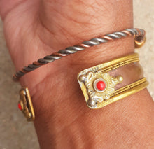 Load image into Gallery viewer, Mens Antique Hare Krishna Copper and Brass Bracelet Set Kargo Fresh