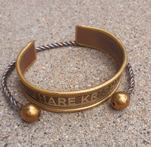 Load image into Gallery viewer, Mens Antique Hare Krishna Copper and Brass Bracelet Set Kargo Fresh
