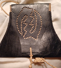 Load image into Gallery viewer, Mens Handmade Leather Gye Nyame Neck Pouch Kargo Fresh