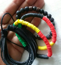 Load image into Gallery viewer, Mens RBGY Afrocentric Layering Bracelet set Kargo Fresh