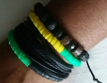 Load image into Gallery viewer, Mens RBGY Afrocentric Layering Bracelet set Kargo Fresh