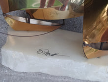 Load image into Gallery viewer, Mid century Brass Sailboat Sculpture Signed J. Demott 1960s era Kargo Fresh