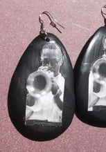Load image into Gallery viewer, Miles Davis Tribute Large Wooden Dangle Pop Art Earrings Kargo Fresh