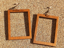 Load image into Gallery viewer, Minimalist Design Natural Wood Square Hoops Earrings Kargo Fresh