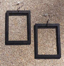 Load image into Gallery viewer, Minimalist Design Natural Wood Square Hoops Earrings Kargo Fresh