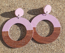 Load image into Gallery viewer, Minimalist Two Tone Wooden Hoop Earrings Kargo Fresh