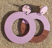 Load image into Gallery viewer, Minimalist Two Tone Wooden Hoop Earrings Kargo Fresh
