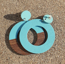 Load image into Gallery viewer, Minimalist Two Tone Wooden Hoop Earrings Kargo Fresh