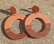 Load image into Gallery viewer, Minimalist Two Tone Wooden Hoop Earrings Kargo Fresh