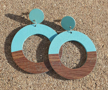 Load image into Gallery viewer, Minimalist Two Tone Wooden Hoop Earrings Kargo Fresh