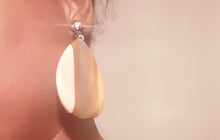 Load image into Gallery viewer, Natural Tri Color Wood Clip On Earrings Kargo Fresh