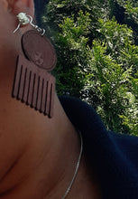 Load image into Gallery viewer, Natural Wood Afro Pick Earrings Kargo Fresh