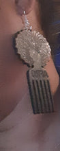 Load image into Gallery viewer, Natural Wood Afro Pick Earrings Kargo Fresh