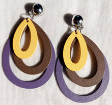 Load image into Gallery viewer, Natural Wood pastel layers Clip On Earrings Kargo Fresh