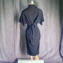 Load image into Gallery viewer, Navy stretch shirt dress Small Kargo Fresh