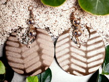 Load image into Gallery viewer, Abstract handpainted Mudcloth print Wooden Earrings