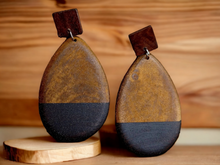 Load image into Gallery viewer, Abstract handpainted Wooden Earrings