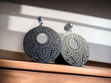 Load image into Gallery viewer, Clip on Boho Wooden Hoop Earrings