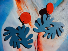 Load image into Gallery viewer, Handpainted Adinkra Symbol Clip On Earrings