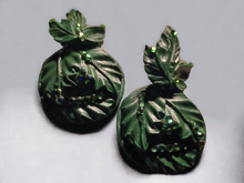 Load image into Gallery viewer, Vintage Jeff Lieb clay Leaf Couture clip on earrings