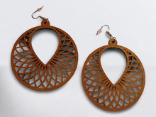 Load image into Gallery viewer, Geometric design wooden earrings