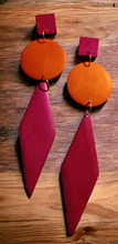 Load image into Gallery viewer, Handmade geometric woof clip on earrings