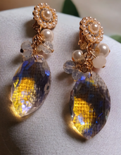 Load image into Gallery viewer, Handmade Chunky crystal Clip On Earrings