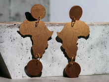 Load image into Gallery viewer, Handmade afrocentric Africa clip on earrings