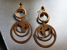 Load image into Gallery viewer, Handmade afrocentric Africa clip on earrings