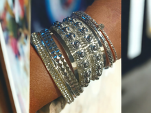 Load image into Gallery viewer, Set of 10 Chunky silver boho Bangles