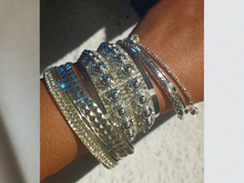 Load image into Gallery viewer, Set of 10 Chunky silver boho Bangles