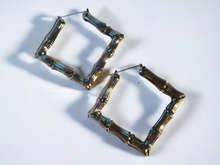 Load image into Gallery viewer, Classic Giant Square Bamboo Earrings