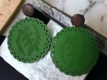Load image into Gallery viewer, Clip on adinkra gye nyame wooden earrings